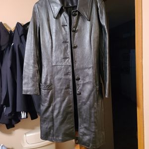 Black leather coat